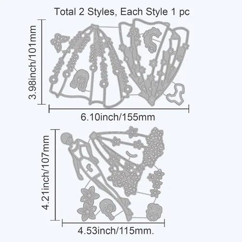 Vista 6 de GLOBLELAND Plantilla de estampado de mujer de moda para mujer, de acero al carbono, troquelada, flor troquelada, para álbumes de recortes, tarjetas