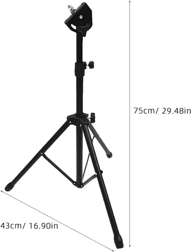 Vista 2 de ERINGOGO Drum Pad Metal Holder 1 Set of Snare Drum Racks Metal Tripod Dumb Drum Stand Adjustable Tripod Dumb Practice Pad Rack Musical Instrument