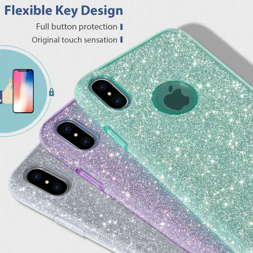 Vista 9 de Carcasa para iPhone X (2017), con brillantina, brillo de cristal de MATEPROX , Verde