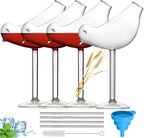 Vista 8 de SuproBarware Copas de cóctel – Copas de vino transparentes para pájaros, juego de 2 copas de 5 onzas para fiestas, bodas