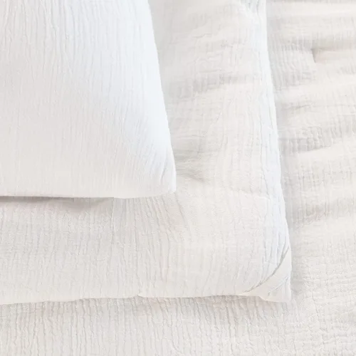 Vista 9 de HOMBYS - Edredón extragrande de algodón 100% muselina tamaño King de 120 x 98 pulgadas, edredón ligero y transpirable de plumón sintético