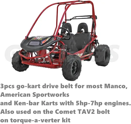 Vista 2 de Correa convertidora de par serie 30 para Manco 5959 Comet 203589 203589A Go Kart Correa asimétrica 3pcs