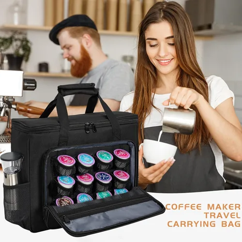 Vista 7 de Bolsa de transporte OUUTMEE para cafetera compatible con Keurig K-Slim/K-Express/K-Iced/Ninja PB051/PB041ST, bolsa de almacenamiento portátil