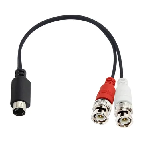 Vista 7 de S-Video - Cable divisor de 4 pines a BNC, mini DIN de 4 pines S-Video macho a doble BNC hembra conector divisor en Y (9.8 in/10 pulgadas)