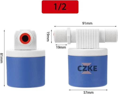 Vista 4 de Automatic Float Valve Water Level Control Floating Ball Valve Installed Inside Tower Tank Liquid Level Switch(1/2")