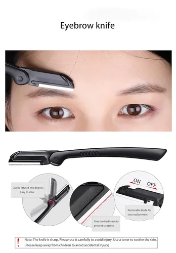 Vista 2 de Set de aseo de cejas Kit de recorte de cejas, herramientas para cejas, tijeras de cejas cepillo de recorte (11 piezas)