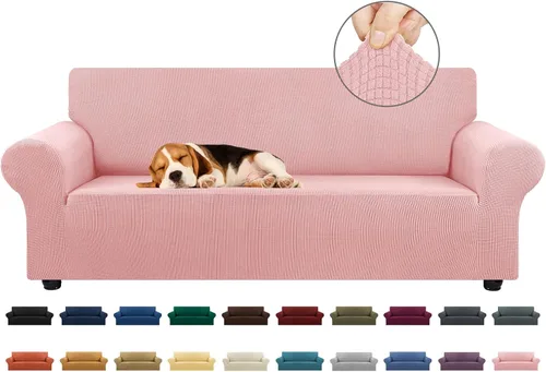 Vista 26 de KEKUOU - Funda elástica para sofá de 3 plazas (de 79 a 94 pulgadas), protector de muebles de 3 asientos con parte inferior elástica para niños