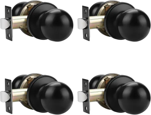 Vista 19 de Probrico Pomo de puerta interior negro, manija de puerta de paso, pomo de puerta de armario, pomo interior sin cerradura, perilla de puerta sin