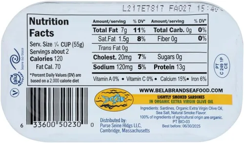 Vista 3 de Sardinas en Aceite de Oliva Virgen Extra 4.25 oz cada una (1 Artículo por Pedido, no por caja)