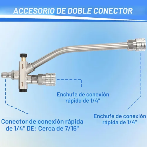 Vista 6 de Tool Daily - Cañón de espuma con accesorio de conector dual, conector rápido de 1/4 pulgadas, 5 puntas de boquilla para lavado a presión, 1 litro