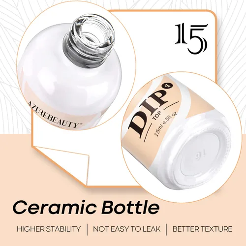 Vista 7 de AZUREBEAUTY Juego de 5 polvos de inmersión líquidos – 0.5 fl oz/0.5 oz de gran capacidad, capa base de inmersión, capa superior, bono, activador