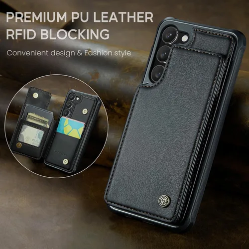 Vista 8 de Vinich Funda tipo cartera para Samsung Galaxy S23 con tarjetero, bloqueo RFID, ranuras de crédito, función atril, a prueba de golpes, para Galaxy