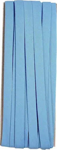 Hobby Trendy - Cinta de encuadernación al bies de algodón, doble pliegue, 0.394 in, 3/8 pulgadas (5 yardas), color azul