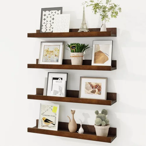 Vista 26 de Fun Memories Floating Picture Ledge Shelves, Wall Mounted Wood Storage Shelf for Bedroom, Living Room, Bathroom, Kitchen, Nursery, Display Picture