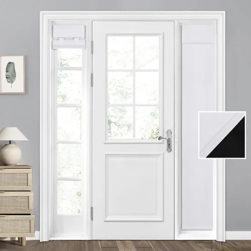 Vista 72 de HOMEIDEAS Cortinas 100% Opacas para Luces Laterales de Puerta Principal, Cubierta de Ventana de Puerta de Aula, Persianas de Privacidad