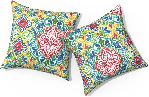 Vista 26 de Almohadas de exterior para muebles de patio de 16 x 16 pulgadas, almohadas cuadradas para exteriores con rellenos, almohadas decorativas de patio