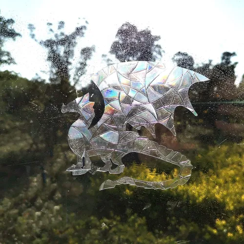 Vista 4 de Calcomanías estáticas de dragón para ventana, anticolisión, para ataques de pájaros, calcomanías de conciencia de vidrio, juego de 16