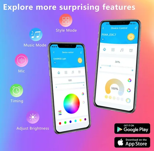 Vista 3 de GUPUP Luces LED WiFi de 50 pies, tira de luces LED controladas por aplicación inteligente, compatible con dispositivos Alexa y Google Assistant
