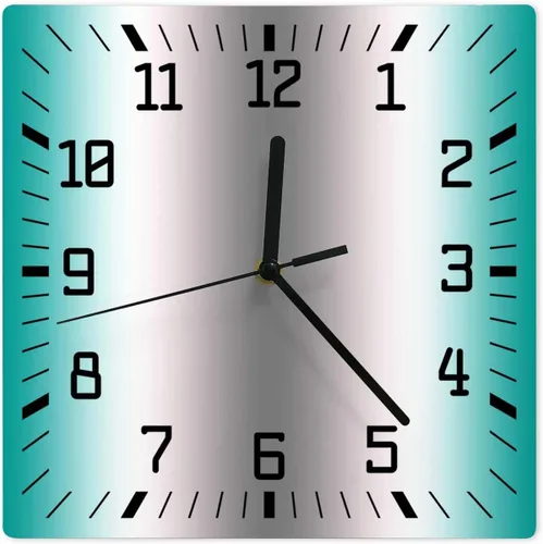 Vista 17 de Reloj de pared de madera blanco y negro degradado, silencioso, sin tictac, simple, abstracto, a rayas, estilo granja, cuadrado, funciona