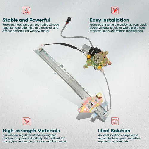 Vista 2 de FINDAUTO Regulador de Ventanilla Eléctrico Delantero Derecho Lado del Pasajero compatible con 1998-2004 Nissan Frontier, 2000-2004 Nissan Xterra