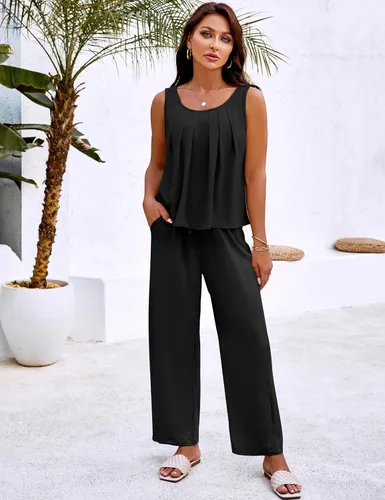 Vista 4 de Blooming Jelly Conjuntos de dos piezas para mujer, trajes de lino a juego, trajes elegantes con pantalones