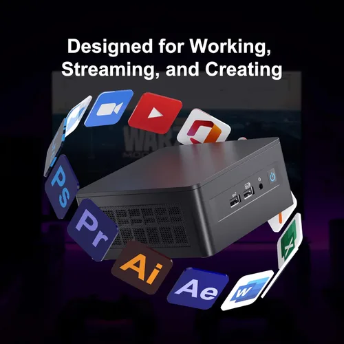 Vista 5 de Intel NUC 13 Pro, NUC13ANHi7 Home & Business Desktop Mini PC Barebone, procesador Core i7-1360P (12 núcleos y 5.0 GHz), gráficos Intel Iris Xe, 16