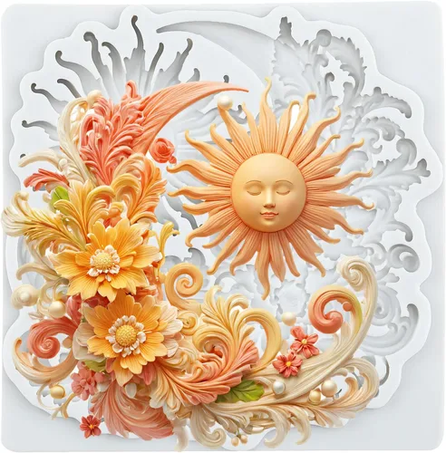 Vista 14 de Molde de silicona para fondant de cara de sol y luna, moldes de caramelo de chocolate para decoración de cupcakes de chocolate, decoración