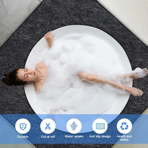 Vista 6 de Tapete para Bañera de Hidromasaje de 80 * 80 Pulgadas, Almohadilla Inflable Extra Grande para Bañera de Hidromasaje para Exterior e