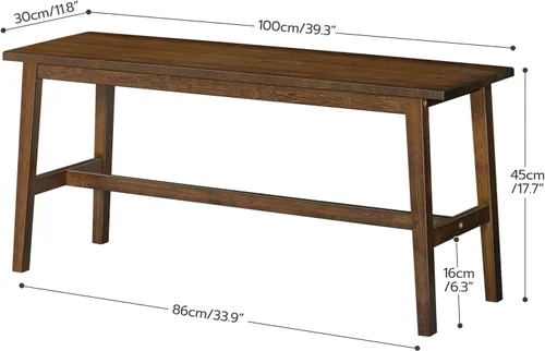 Vista 9 de HOOBRO Banco de comedor de bambú de 39.3 pulgadas, banco de mesa de cocina de granja, muebles de cocina y sala de estar, fácil de montar, resistente
