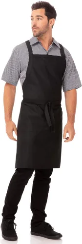 Vista 2 de Chef Works Delantal con pechera con espalda cruzada unisex personalizado