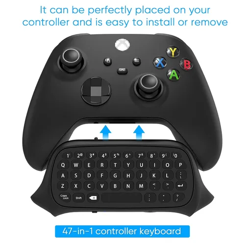 Vista 2 de FYOUNG Keyboard for Xbox Series X/S Controller, for Xbox One/S/Controller Gamepad, 2.4Ghz Mini QWERTY Keyboard Gaming Chatpad with Audio/Headset