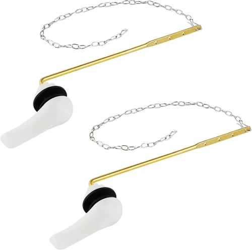 Vista 8 de iFealClear Juego de 2 manijas de inodoro, palanca universal para tanque de montaje frontal, latón macizo, níquel cepillado