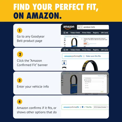 Vista 6 de Goodyear Belts 1060605 Cinturón de serpentina, 6 varillas, 60.5 pulgadas de longitud