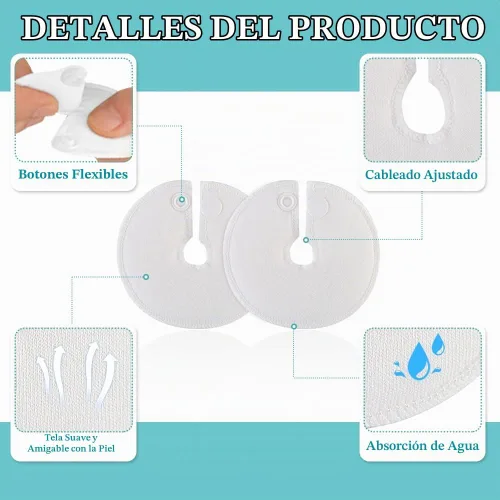 Vista 3 de Cubiertas de botón para tubo G, accesorios de diálisis peritoneal, almohadillas de tubo de alimentación, almohadillas de algodón para lactancia