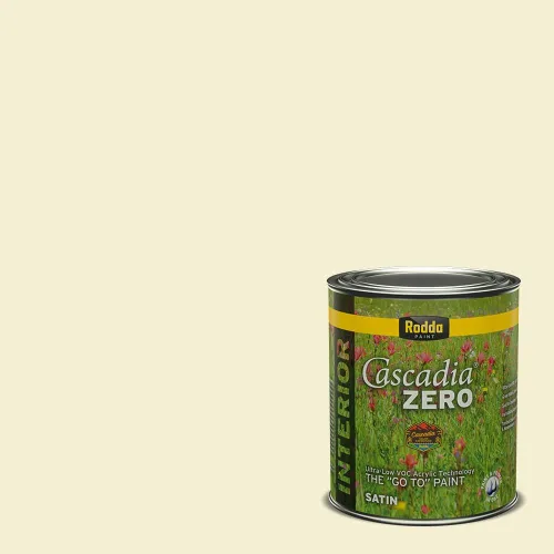 Vista 130 de Rodda Paint CASCADIA ZERO - Pintura e imprimación semibrillante para interiores en uno, cuarto de galón, bizcocho de limón