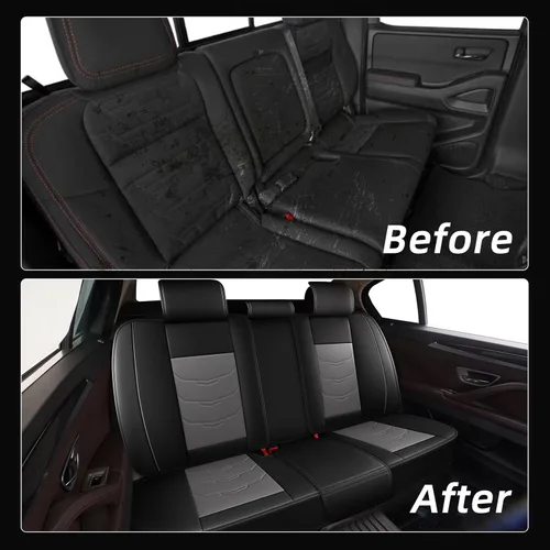 Vista 194 de Fundas de asiento para Toyota 4runner 2003-2025, fundas de asiento de automóvil de cuero impermeables, resistentes a los arañazos, fáciles