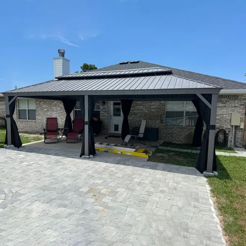 Vista 22 de PURPLE LEAF - Glorieta de 10 x 12 pies con techo rígido de aluminio, techo doble de metal resistente, pabellón permanente para patio, terraza