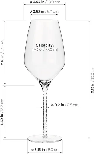 Vista 3 de LUXBE - Copas de cristal de vino de 19 onzas, juego de 4 - Copas grandes para vino tinto o blanco - Vaso 100% sin plomo - Pinot Noir - Borgoña