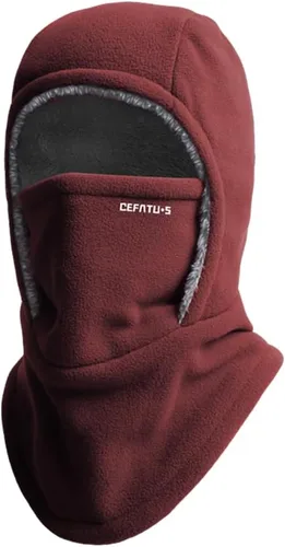 Vista 9 de Gorro unisex resistente al viento y cálido, pasamontañas de invierno con cubierta para la nariz y las orejas, gorro de cuello para esquí, motocicleta