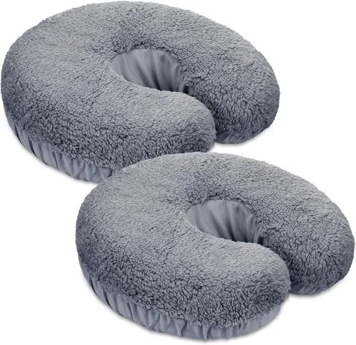 Vista 9 de Mixweer 2 fundas de almohada de forro polar para reposacabezas de mesa de masaje de 14.6 x 13 pulgadas, almohadilla de almohada para reposacabezas