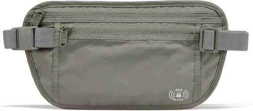 Pander Cinturón de dinero de viaje con bloqueo RFID, bolsa oculta para pasaporte, efectivo, tarjetas, bolsa delgada para hombres y mujeres,