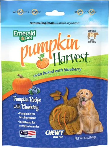 Vista 11 de Emerald Pet Pumpkin Harvest - Golosinas para perros, sabor a manzana, 6 onzas, golosinas naturales suaves y masticables bajas en grasa para perros