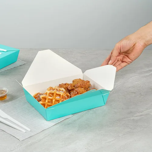 Vista 367 de Restaurantware Bio Tek - Cajas para llevar de 30 onzas, 200 loncheras para llevar, cierre de tabulación, resistentes al calor, desechables, de papel