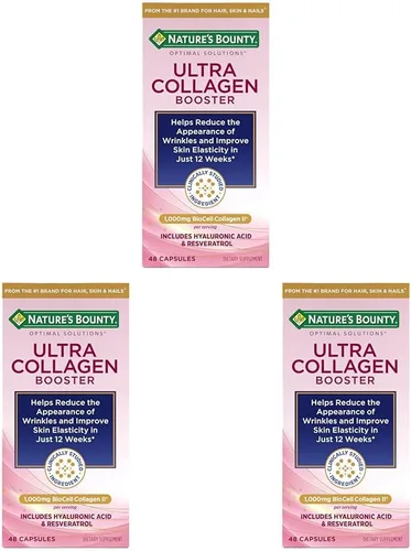 Vista 11 de Nature’s Bounty Optimal Solutions Ultra Collagen Booster para suplemento de envejecimiento saludable, resveratrol, ácido hialurónico – cápsulas