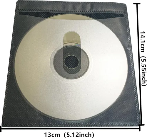 Vista 21 de Paquete de 100 fundas de plástico de repuesto de doble cara para CD y DVD, material grueso no tejido de doble cara para almacenamiento de CD y DVD