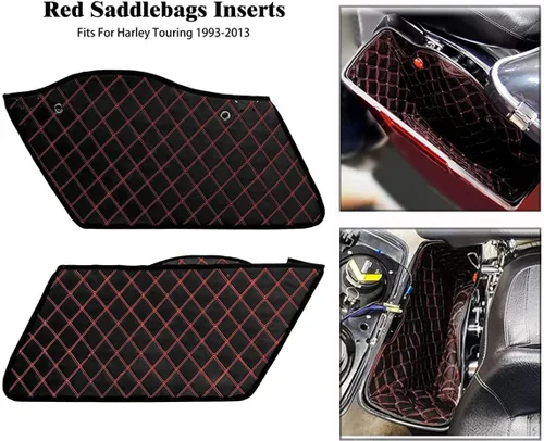 Vista 2 de HDBUBALUS Insertos de alforja compatibles con Harley Extended Bag Touring Electra Street Glide Road King 1993-2013 (rosca roja)