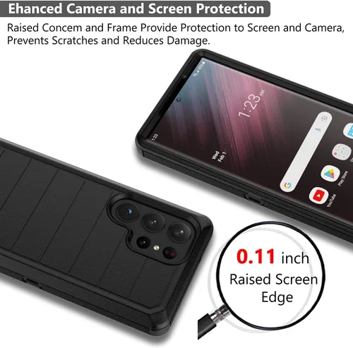 Vista 4 de Takfox Funda para Samsung Galaxy S23 Ultra para Samsung S23 Ultra con clip para cinturón, funda protectora resistente, resistente, a prueba