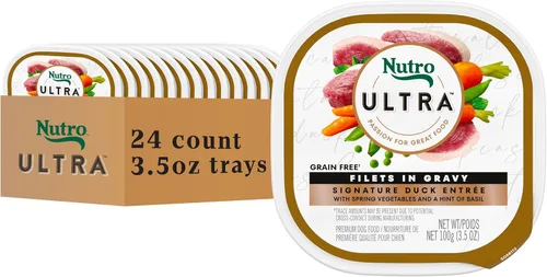 Vista 12 de NUTRO Ultra - Filetes de comida húmeda para perros adultos sin granos en salsa con tomate y un toque de albahaca, (24) bandejas de 3.5 onzas