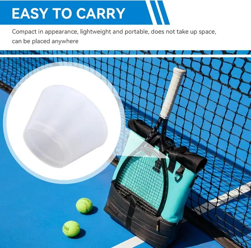 Vista 4 de Cubierta de extremo de raqueta de tenis, tapa de extremo de mango de raqueta de tenis, cubiertas traseras de silicona, accesorios deportivos