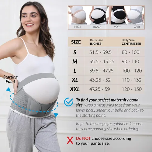 Vista 11 de NeoTech Care Cinturón de maternidad para embarazo, soporte para espalda, abdomen, cintura, pelvis (talla L, color marfil)
